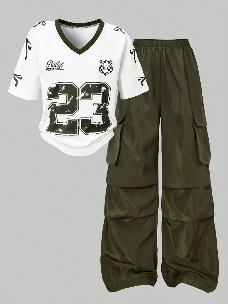 Women’s Fashion Casual T-Shirt and Pants Set.