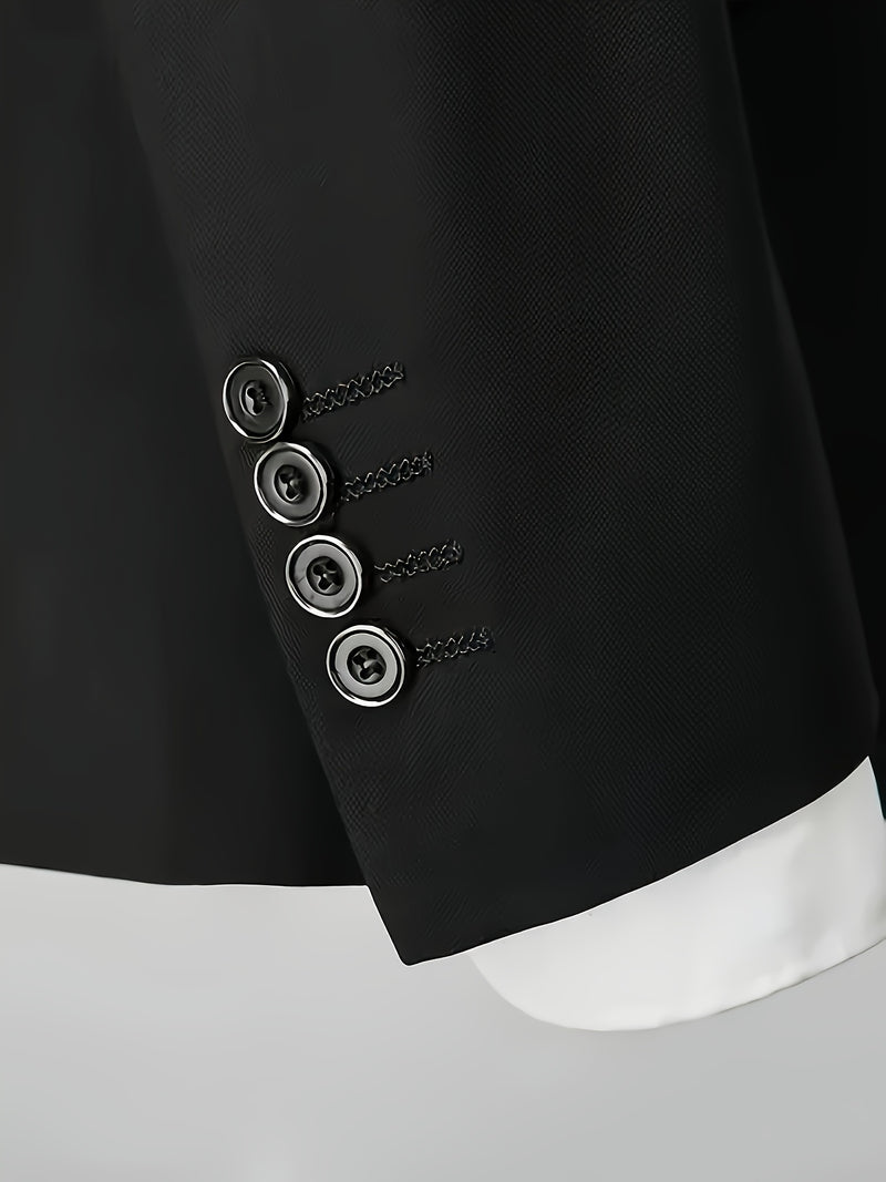 Men's 3pcs Suit Set, Including a Blazer, Vest, And Trousers.