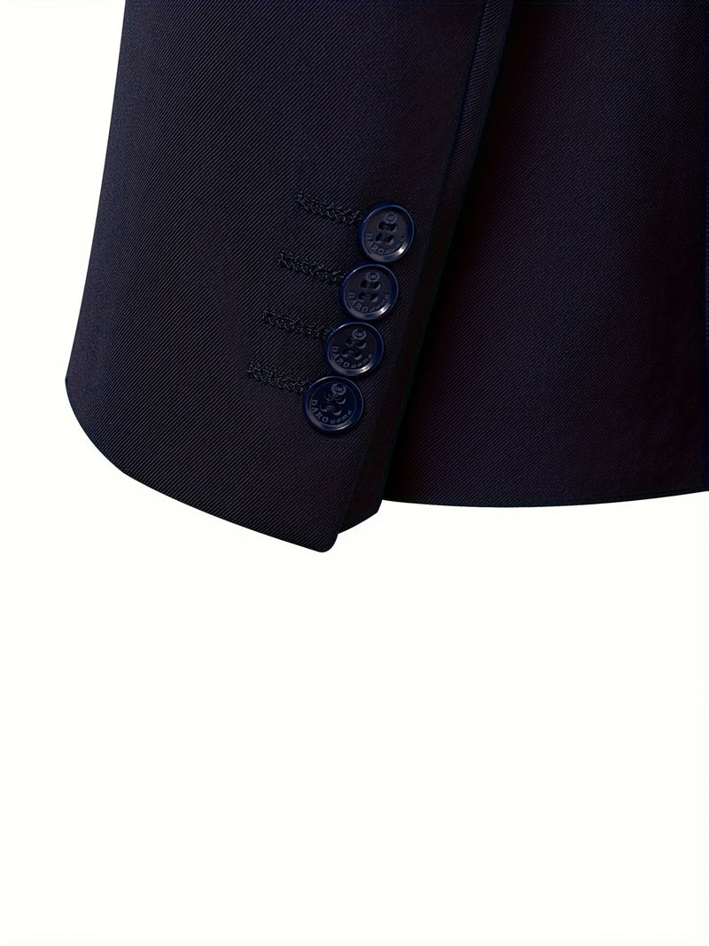 2pcs Men's Casual Zhongshan Suit with Stand Collar.