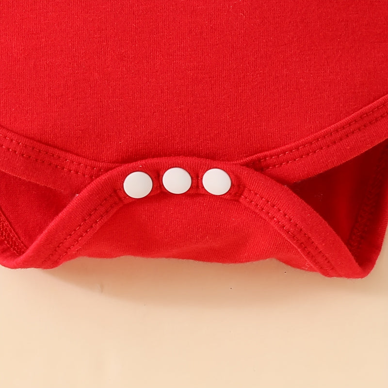 3pcs Cute Bear Heart Pattern Short Sleeve Top and Skirt Set.