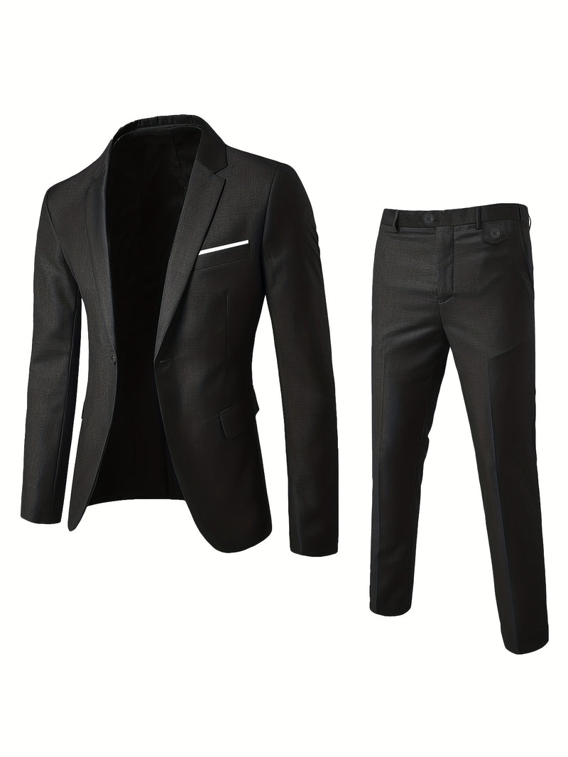 Men's 2pcs Slim-Fit Suit Set.