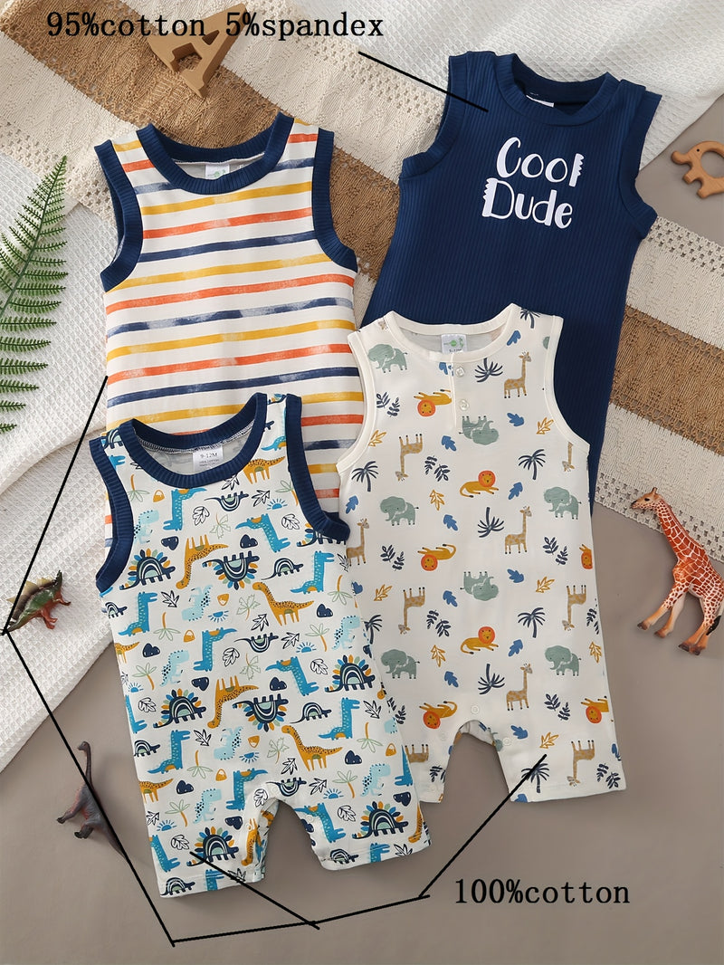 A Summer Comfortable Four-Piece Set Featuring Sleeveless Designs.