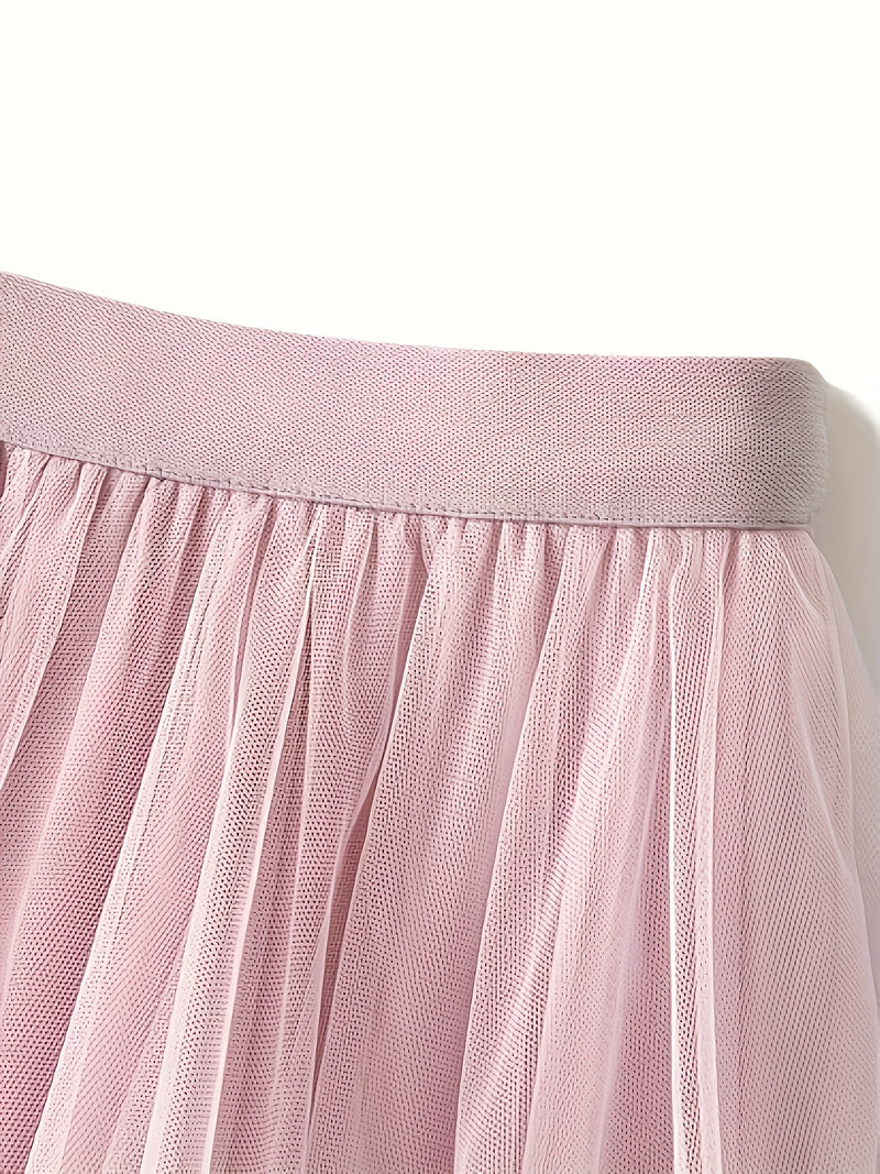 Women’s Punk-Inspired Layered Tulle Skirt with a Black Gothic Mesh.
