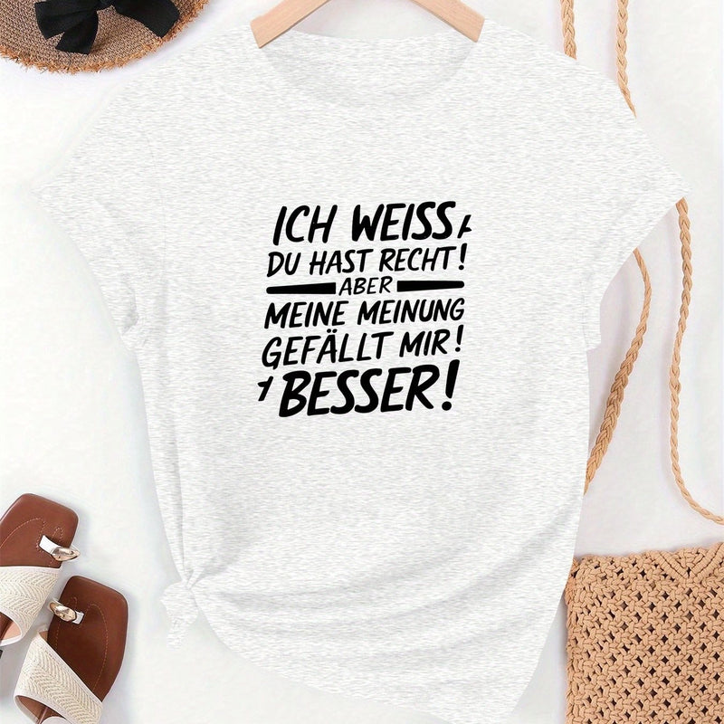 Women's Round Neck Short T-Shirt.