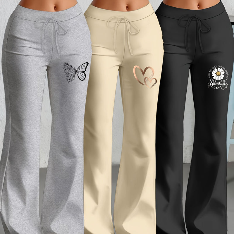 European and American Women's Fashion Flared Straight-Leg Pants.