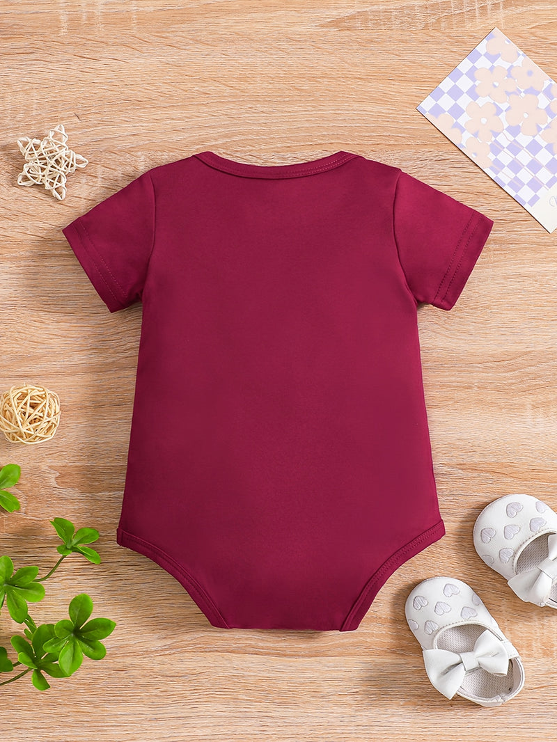 Baby Boy Summer Short-Sleeved Cartoon "Little Turtle" Print Romper, for Outdoor.