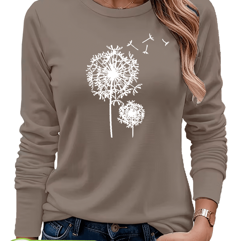 Women's  Long Sleeve Round Neck T-Shirt.