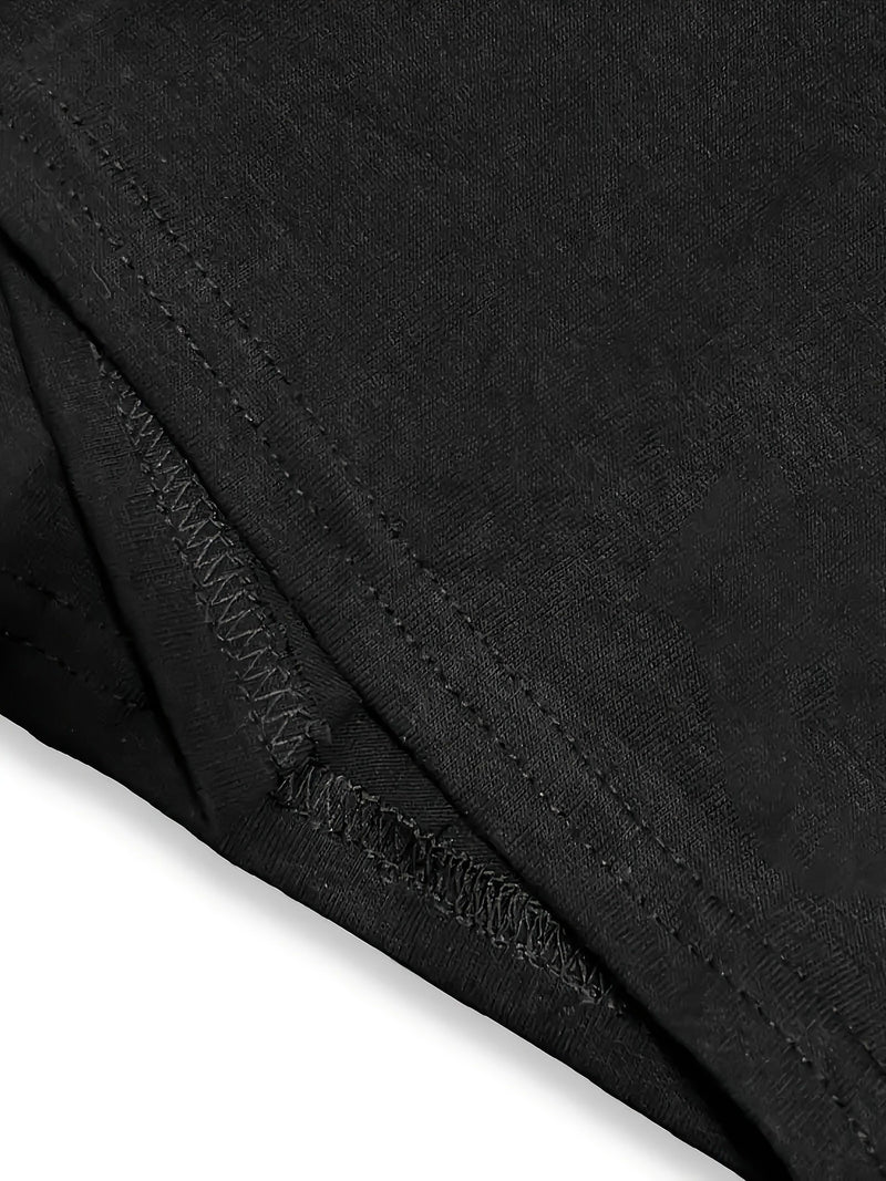 Men's Black Cotton Graphic T-Shirt.