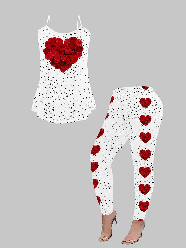 Women’s Fashionable Free Mix-and-Match Heart Rose Print.