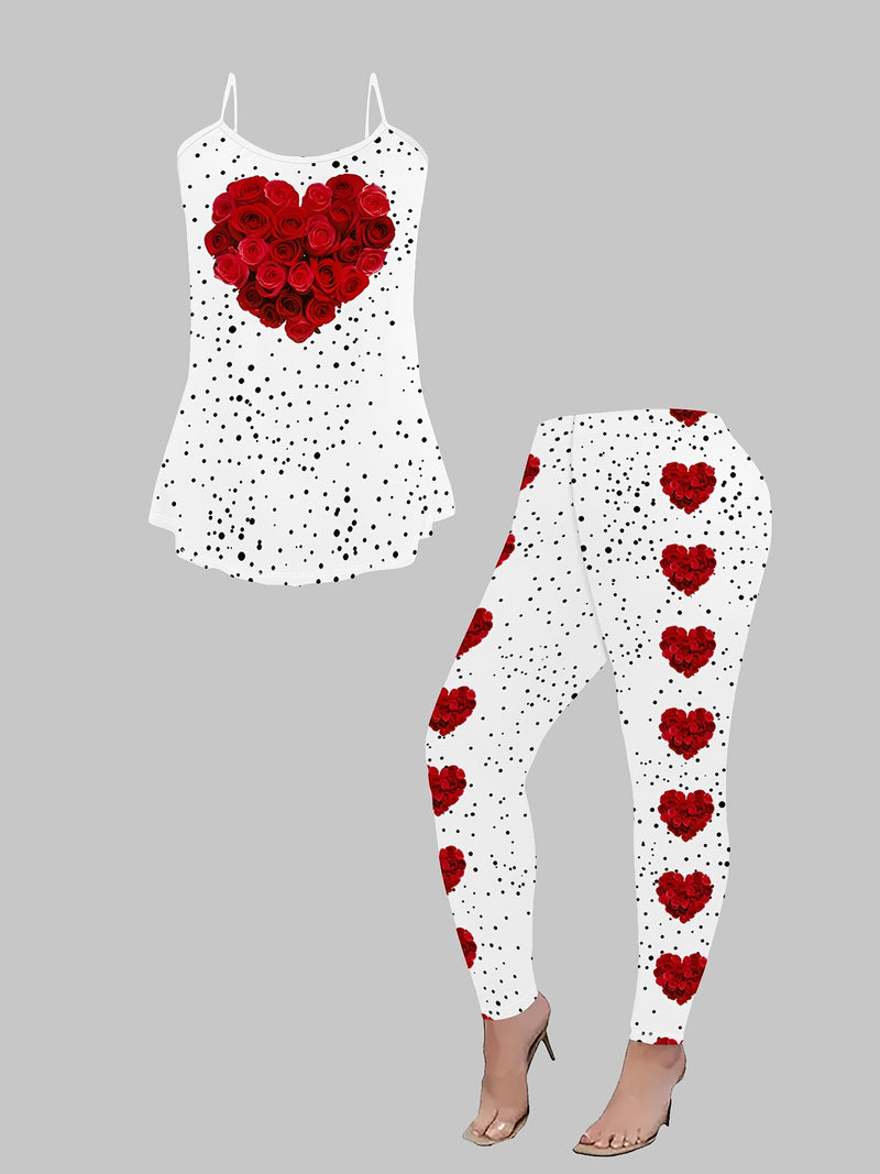 Women’s Fashionable Free Mix-and-Match Heart Rose Print.