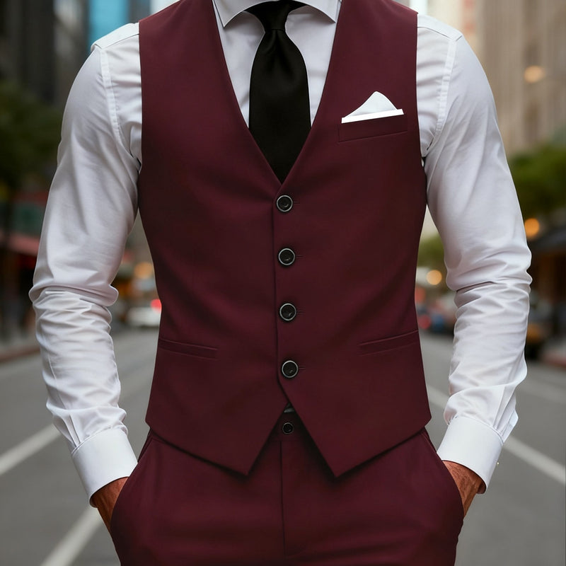 Men's 2pcs Suit, Consisting of a Vest And Dress Pants.