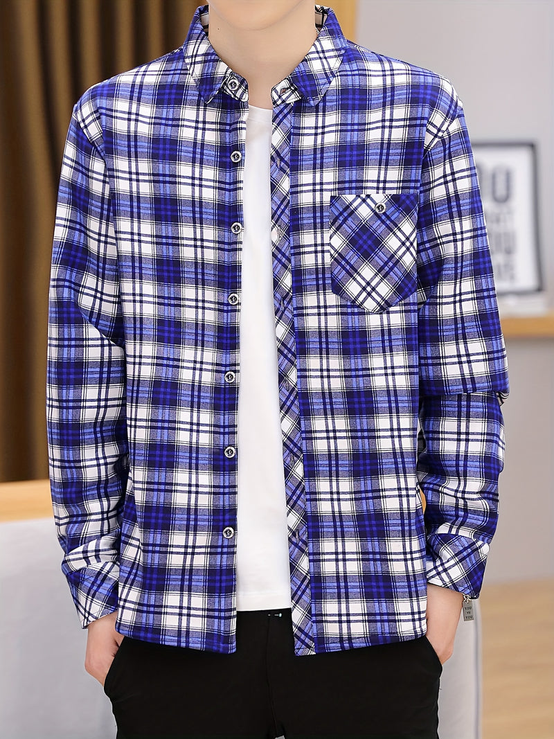 Set of 2 Long-Sleeve Men's Shirts for Autumn.