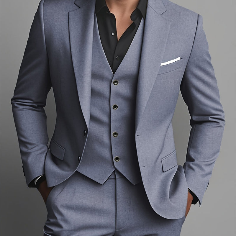 Men's High-End Suit Set, Plus Size Western Pants Vest Formal Wear.