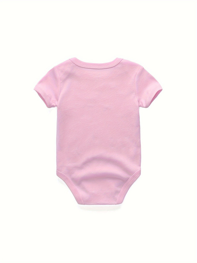 5pcs Summer Cartoon Baby Girl Bodysuits.