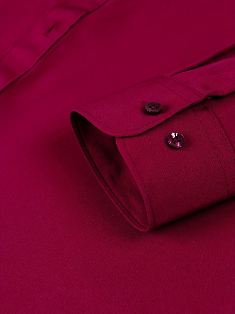 Two-Piece Set of Men's Solid Color Elastic Shirts.