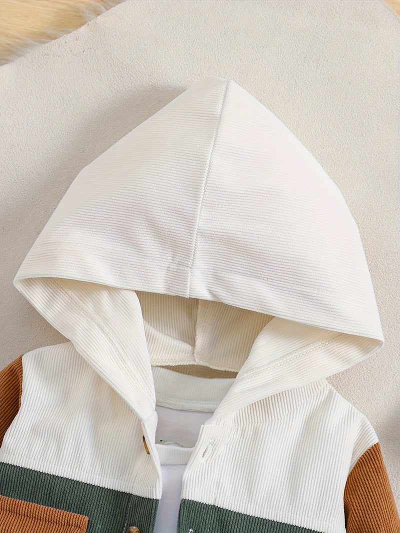 Casual Corduroy Jackets And Hats for Infants And Toddlers.