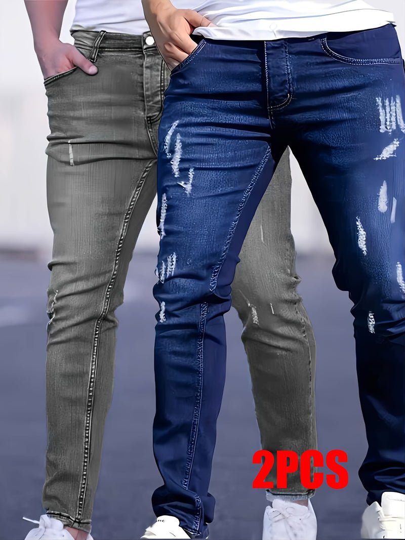 Gengyuan Shi - Men's Casual Stretch Pants 2pcs Set.