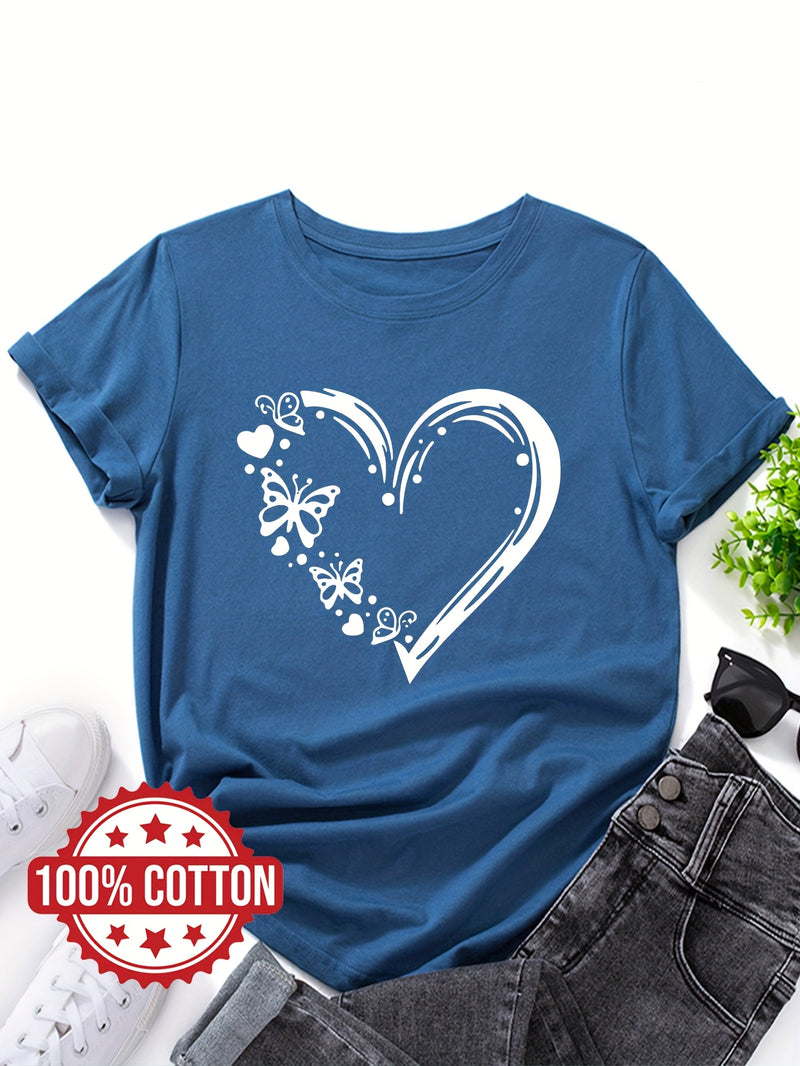 Women's "Love and Butterflies" Graphic T-Shirt.