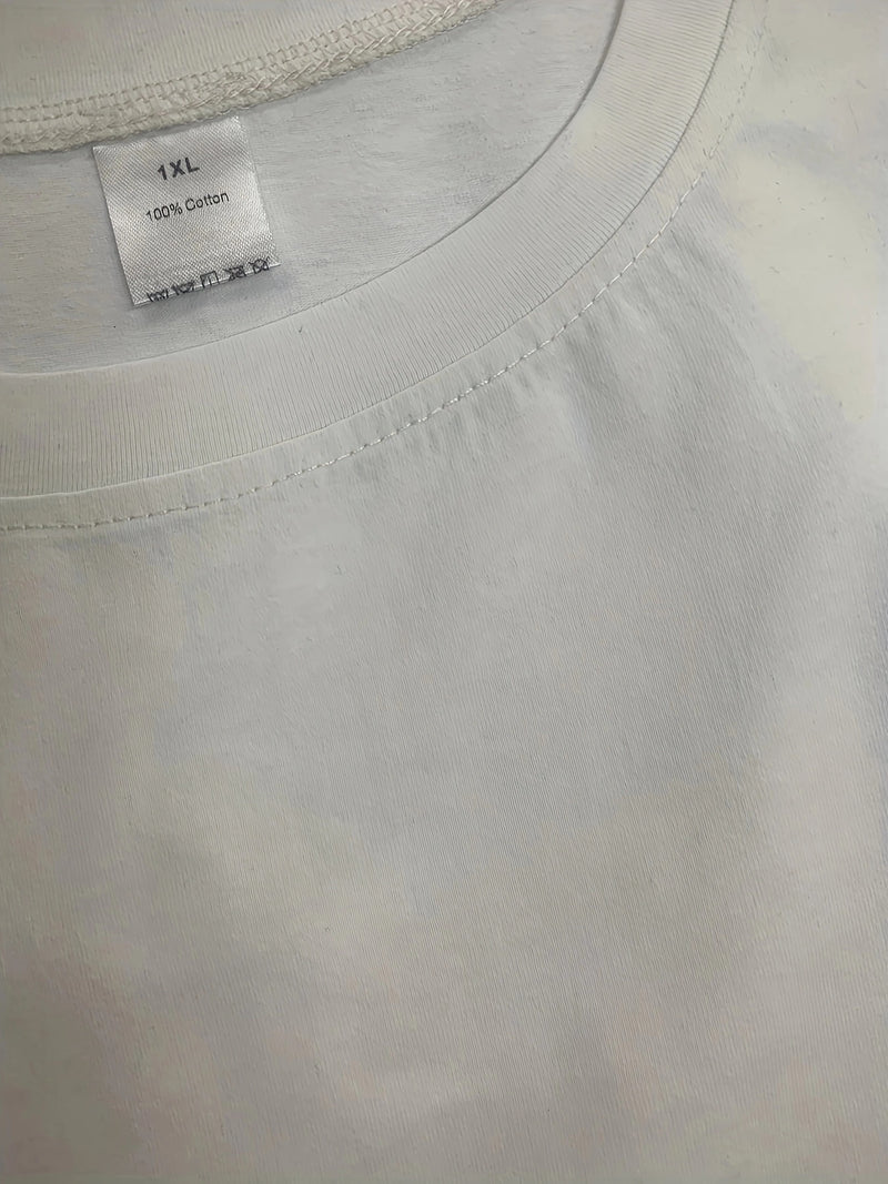 Women's Cat Print Round Neck Short Sleeve T-Shirt.