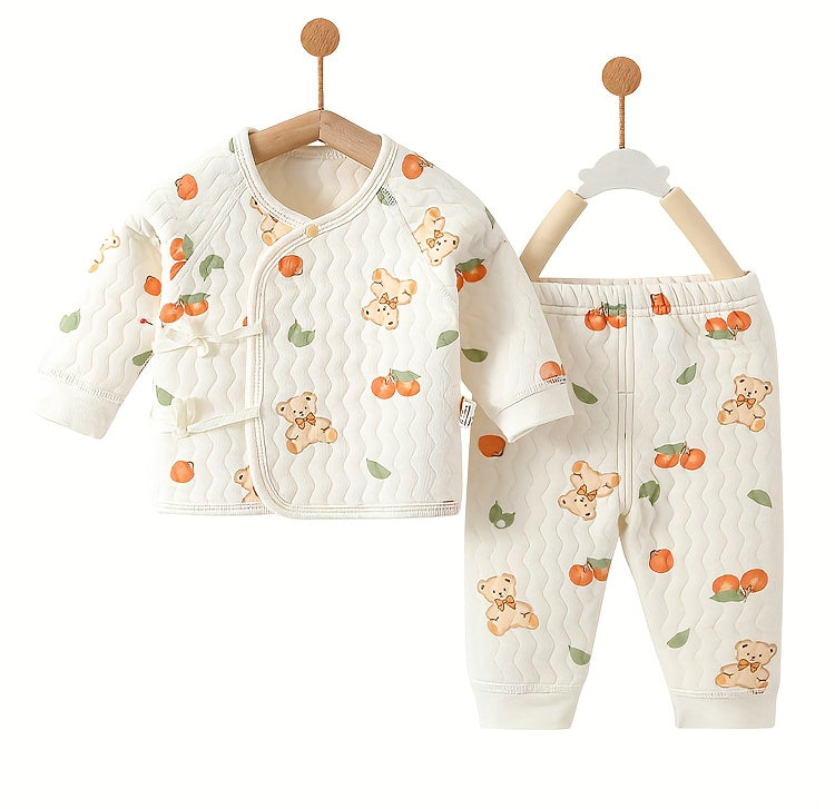 Baby's New Autumn/winter Warm Set, Cute Animal All-over Print.