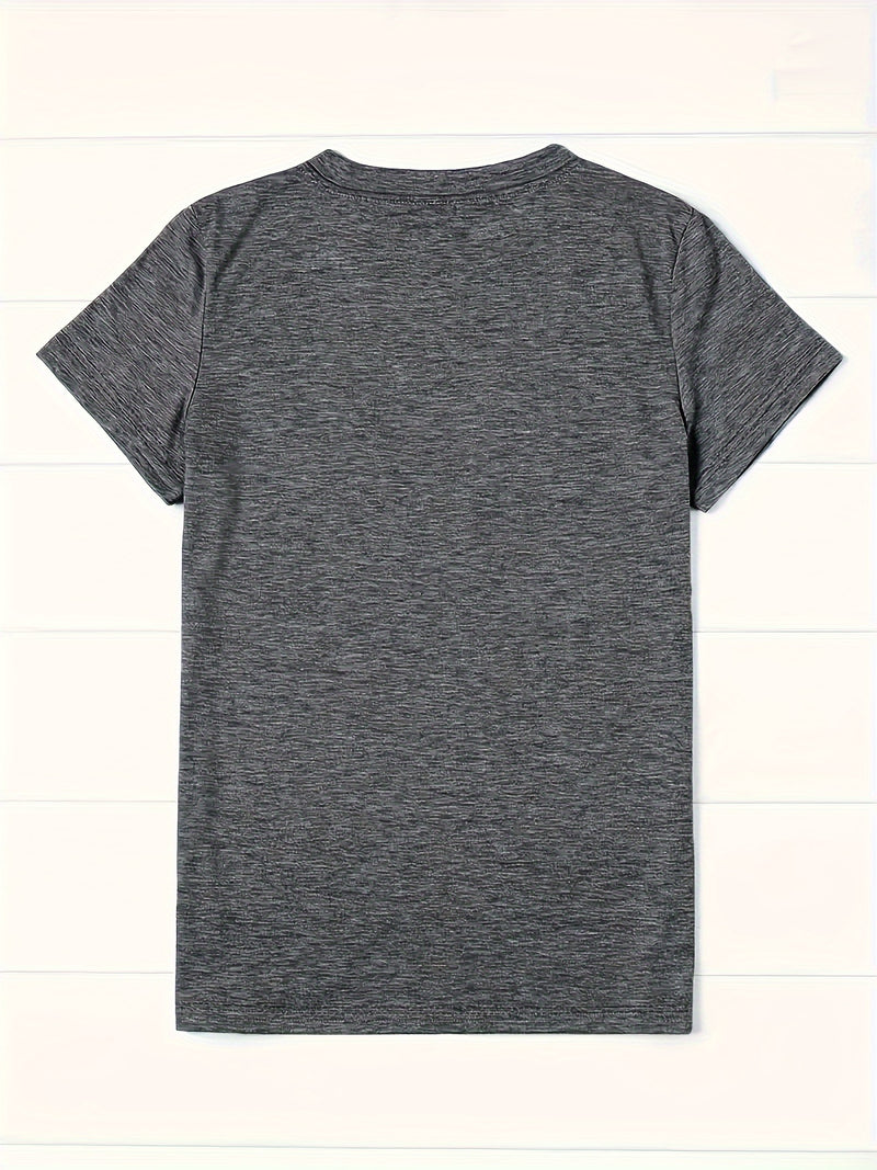 Women’s Casual Sports Vintage Loose Round-Neck Short-Sleeve T-Shirt.