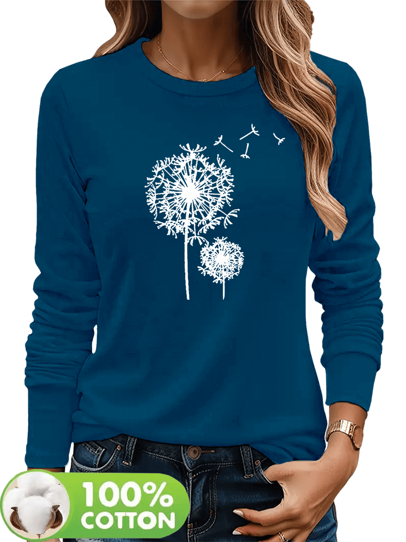 Women's  Long Sleeve Round Neck T-Shirt.