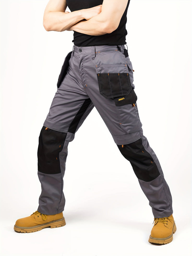 Men's Elastic Cargo Pants with Multiple Pockets, All-Season Style.