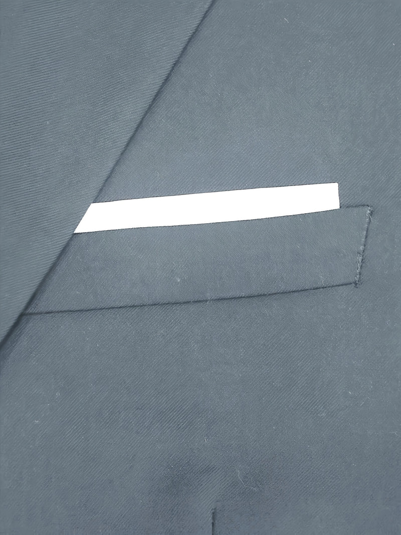 Men's 2pcs Suit, Double-Breasted Notch Lapel Solid Color Blazer and Pants Set.