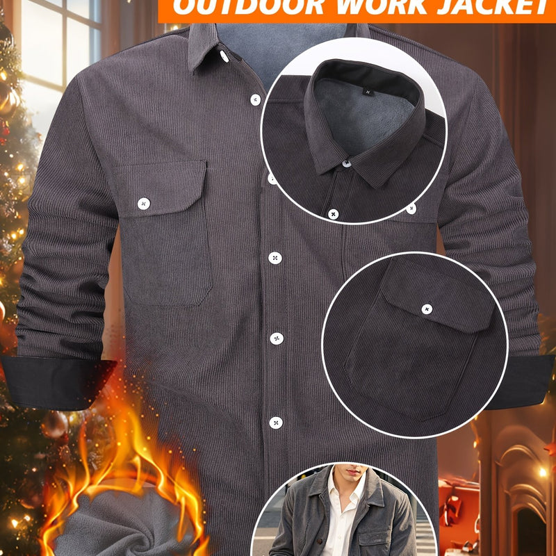 Men’s Shirt Inside Warm Long Sleeve Jacket.