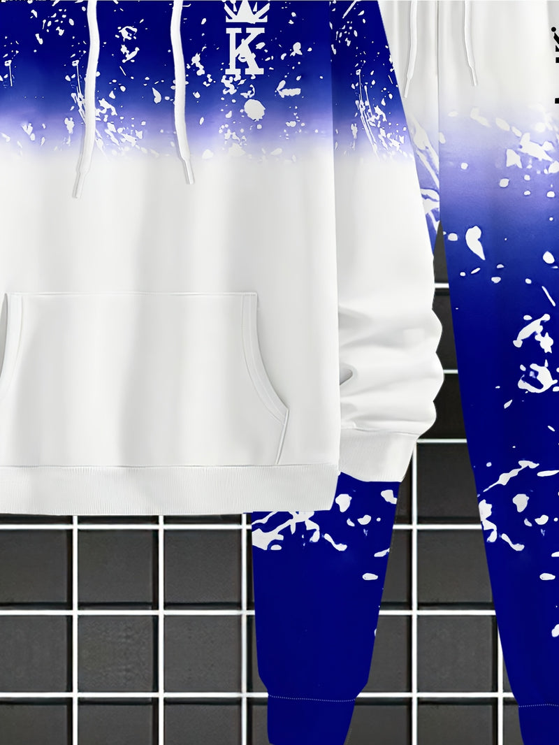 Men's Casual Sportswear Set - Fashionable American Letter.