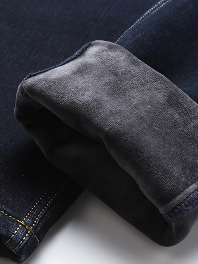 Jeans for Men's business straight stretch pants.