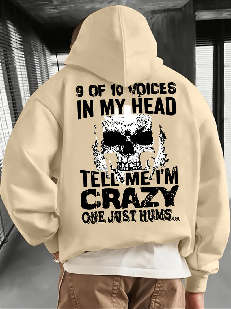 Men's "Skull" Print Hooded Sweatshirt.