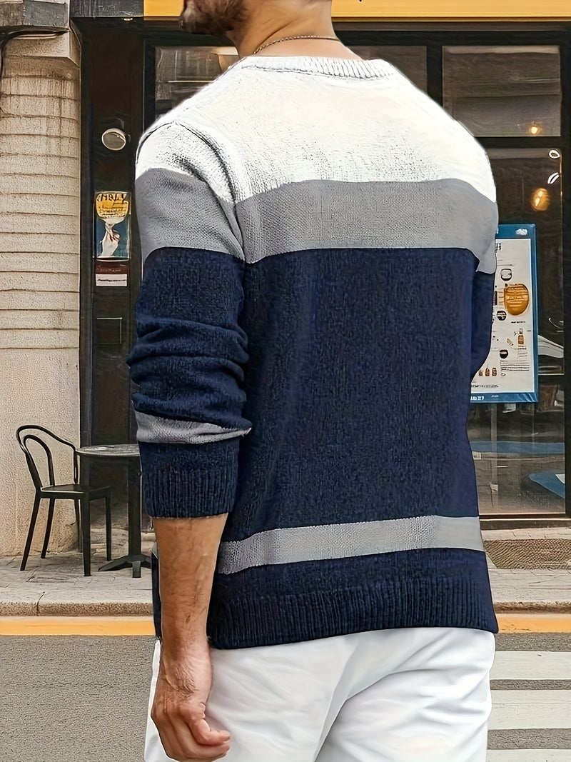 Men's Fashion Sweater New Arrival Casual Long Sleeve Knit Pullover.