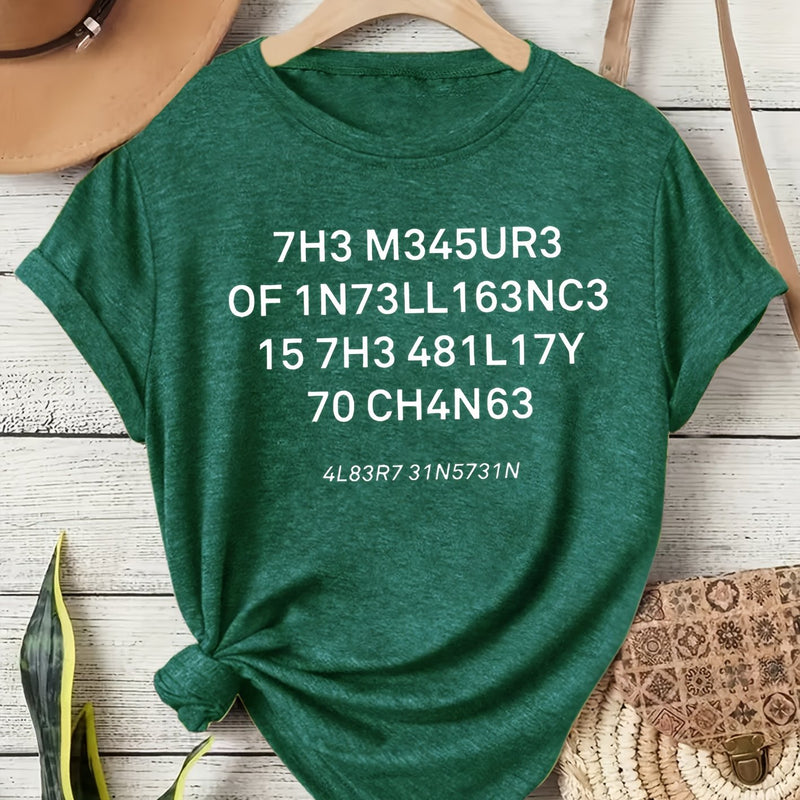 Women’s Casual Sports Vintage Loose Round-Neck Short-Sleeve T-Shirt.