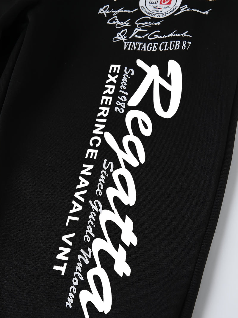 Men's Casual Sports Two-Piece Set Includes a Hooded Sweatshirt And Pants.