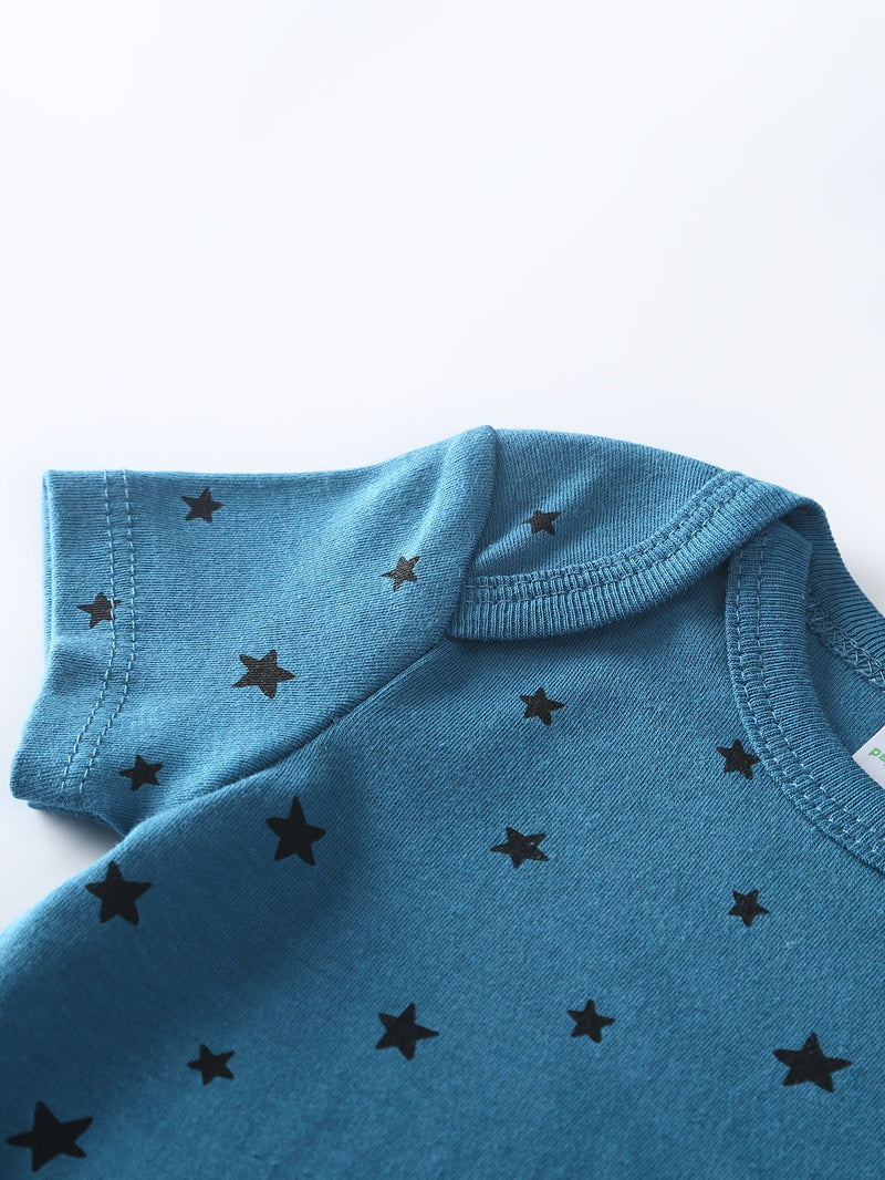 5pcs Boys' Casual Romper, Boys' Suitable for Newborn Children's.