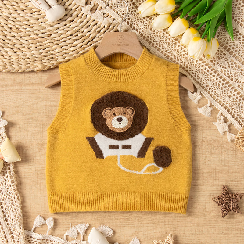 Boys' Cartoon Lion Cute Style Vest.