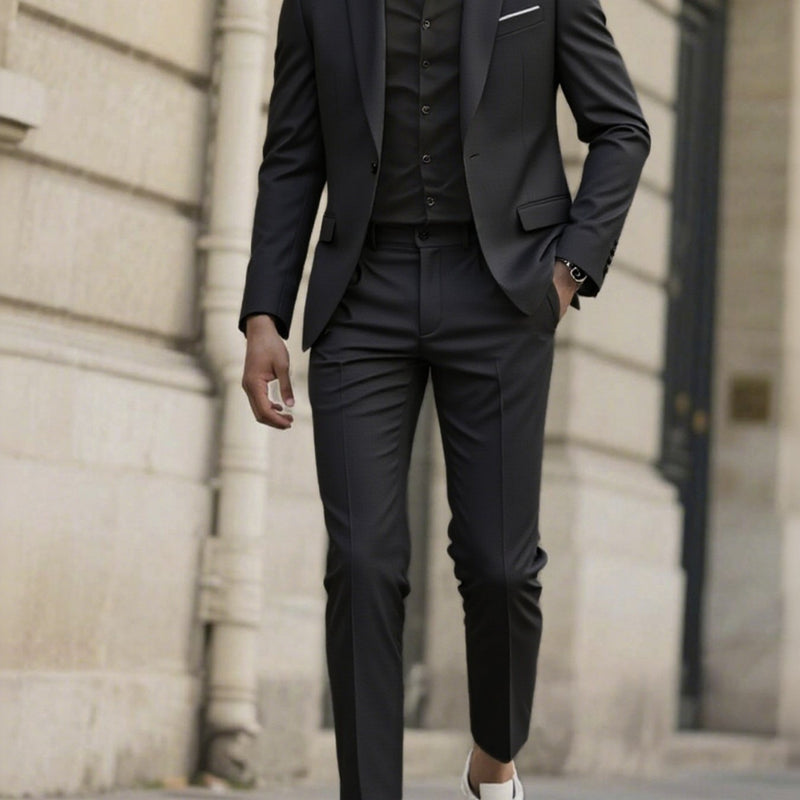 Set of 2 Men'S Tailored Black Suit - Long Sleeve.