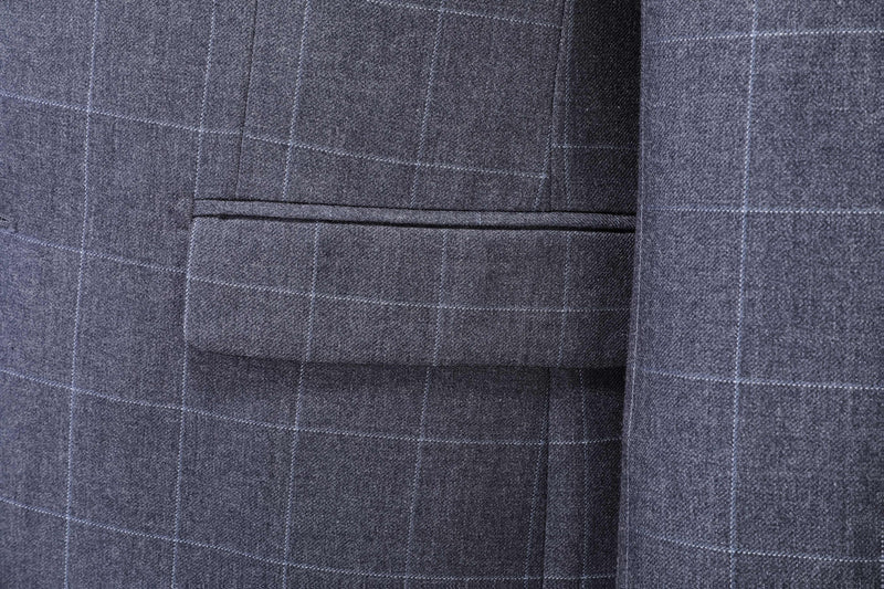 3pcs Men's Slim-Fit Checkered Suit - Notable Suit Suitable for Business.
