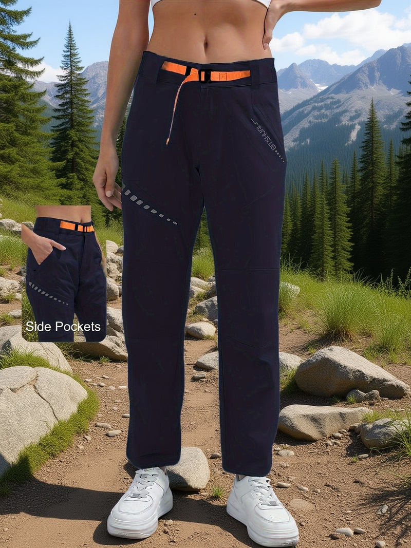 Women's Sports Long Pants, Stretchy Fitted Design with Adjustable Elastic.