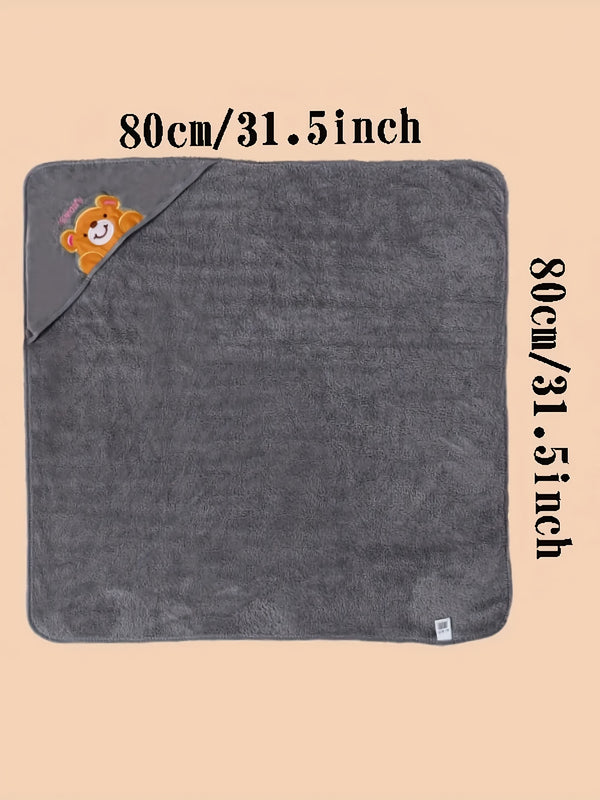 Cute Baby Bathrobe, Highly Absorbent, Quick-Drying, with a Hood.