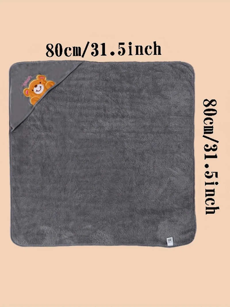 Cute Baby Bathrobe, Highly Absorbent, Quick-Drying, with a Hood.