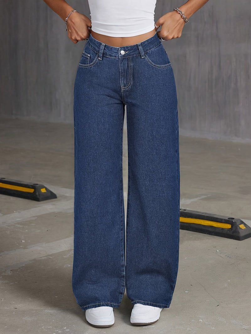 Women's Wide-Leg Stretch Denim Pants.