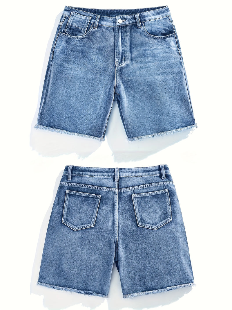 Men'S Summer Denim Shorts Combine a Trendy Fit with a Soft Texture.