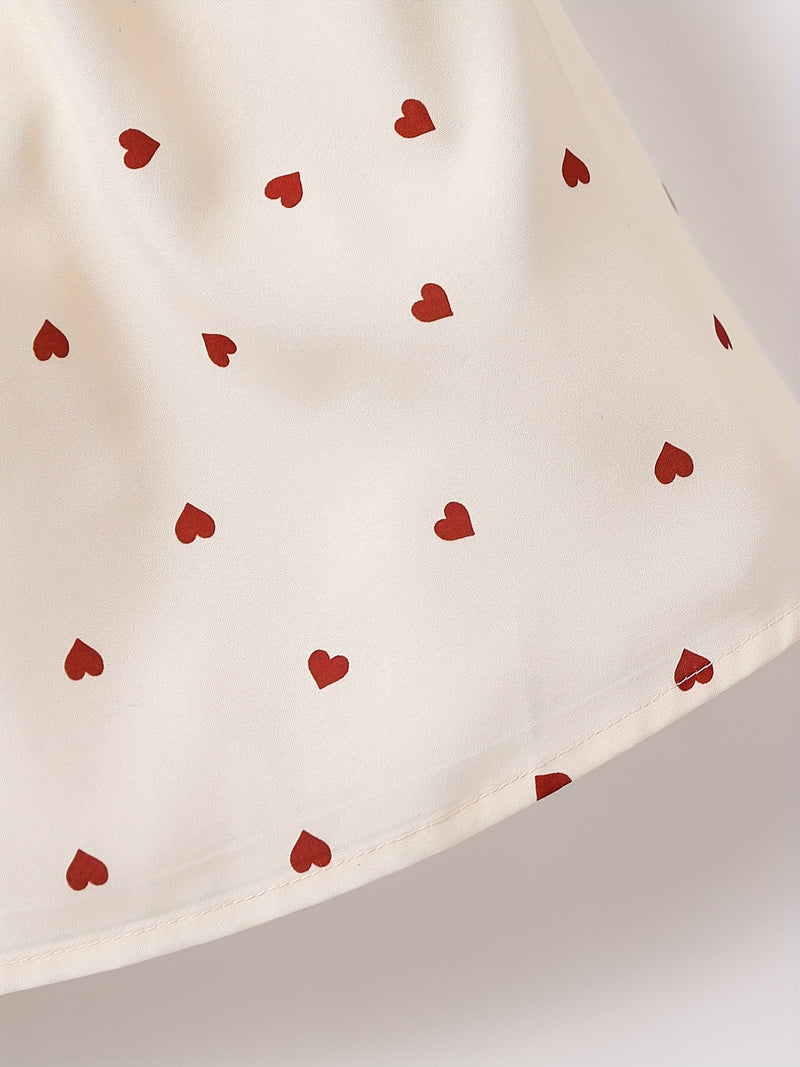 Ramadan Adorable Heart-Print Tunic Dress For Girls.