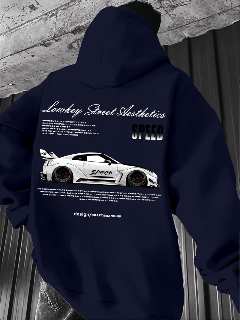 Racing Style,  Element Pattern Print Men's Hoodie.