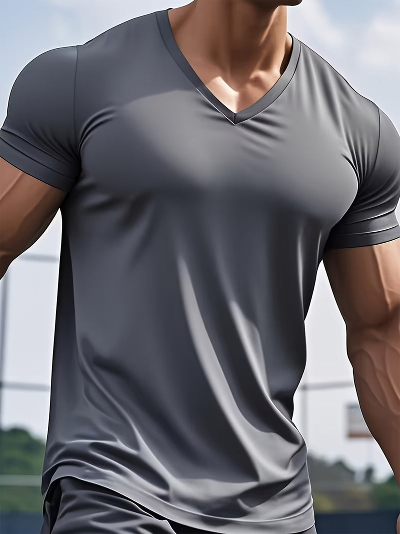 3pcs Men's V-Neck T-Shirts.