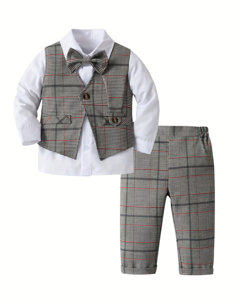 Gentleman Cute Baby Spring And Autumn 4pcs Set for Boys.