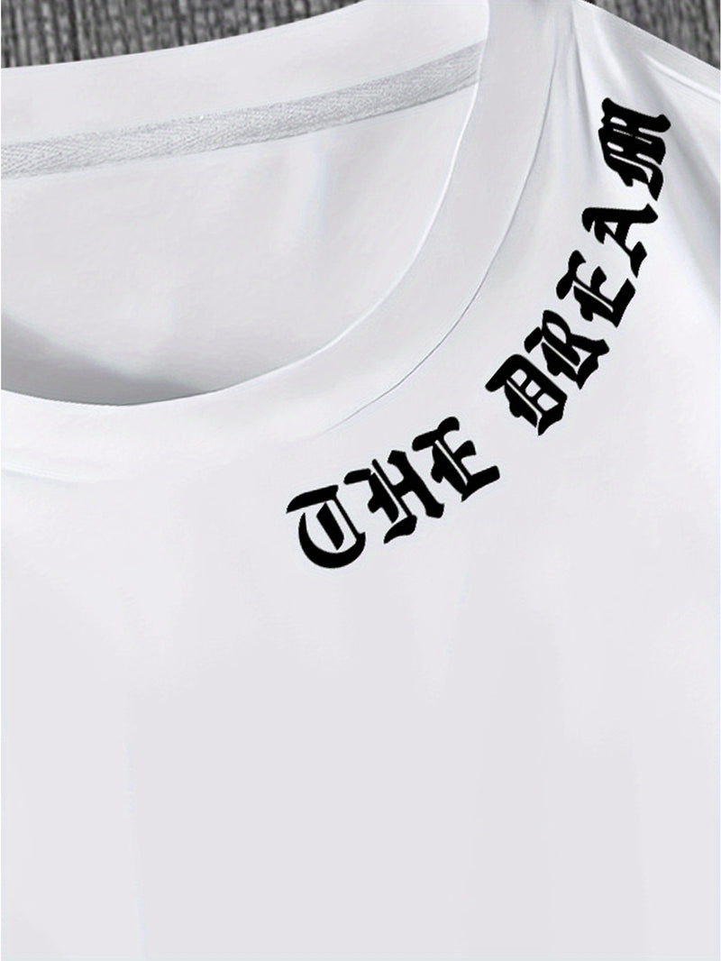 Men's Graphic Print Round Neck Short Sleeve, a Gift for Boyfriends.