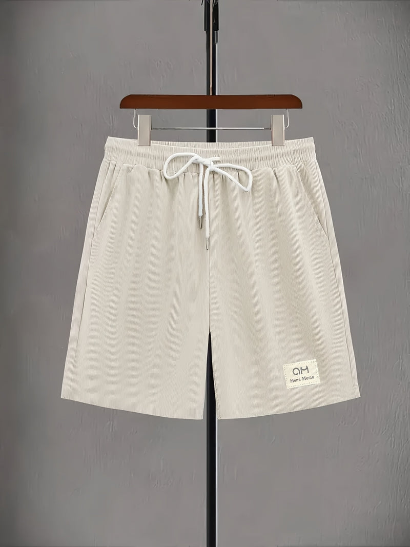 Men's Casual Shorts, Corduroy Drawstring Single-piece Shorts.